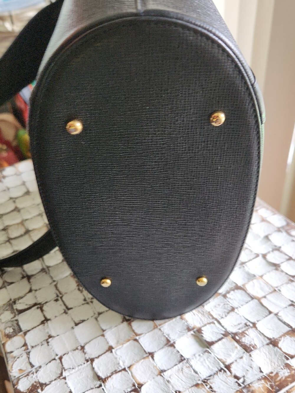MCM Black Leather Tote Bag with Gold Hardware - Picture 8 of 14